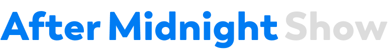 Logo After Midnight Show, Blue, White